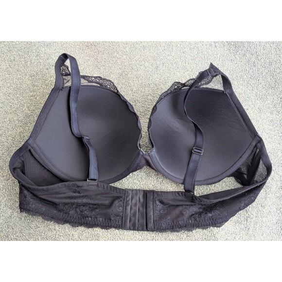 Navy Blue Lace Push Up Plunge Bra Women's Size 46C Torrid Curve - Picture 2 of 6
